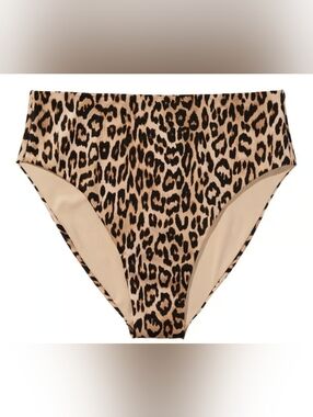 XS S Victoria's Secret Swim High Waist Full Coverage Bikini Bottom Leopard
